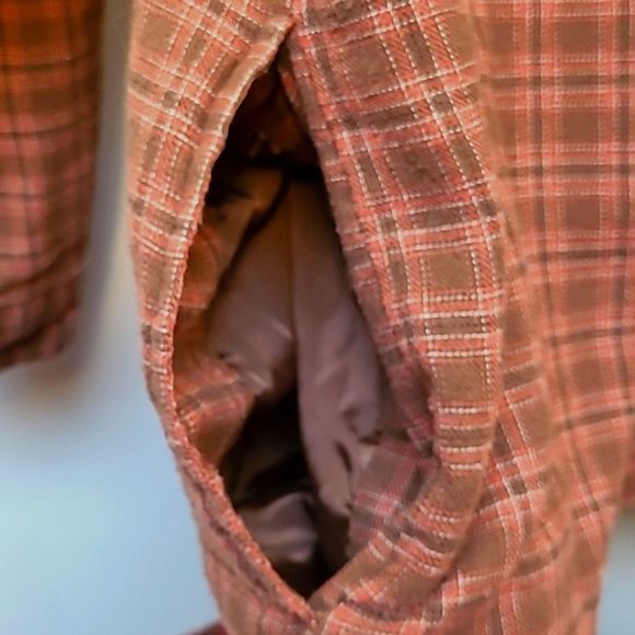 Covington soft flannel brown/red check/ brown lining/ button down shirt/jacket - Picture 8 of 9